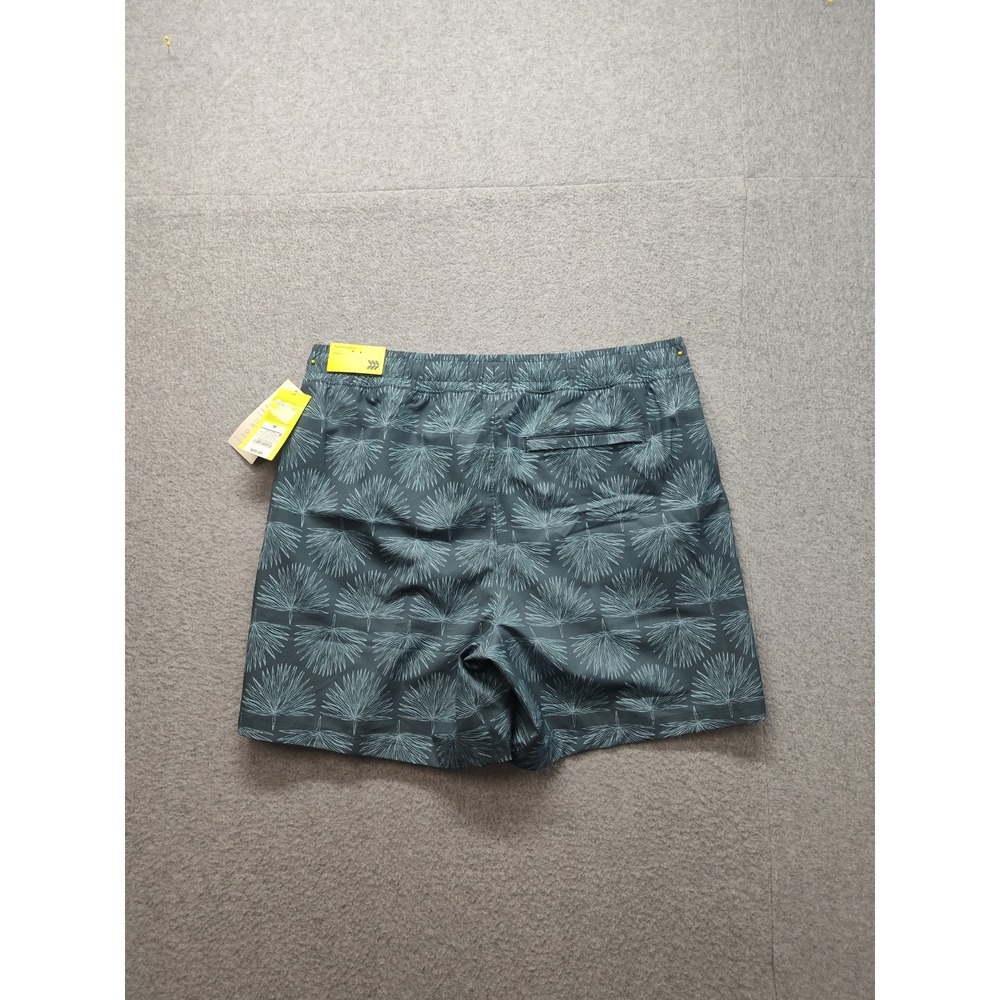 All In Motion Men Short M Blue Palm Print Elastic Waist Mid Rise Pull On Casual - Picture 10 of 16